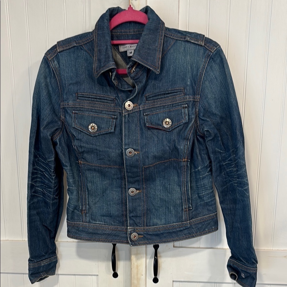 Tommy Hilfiger unique vintage Blue Denim Jacket size M